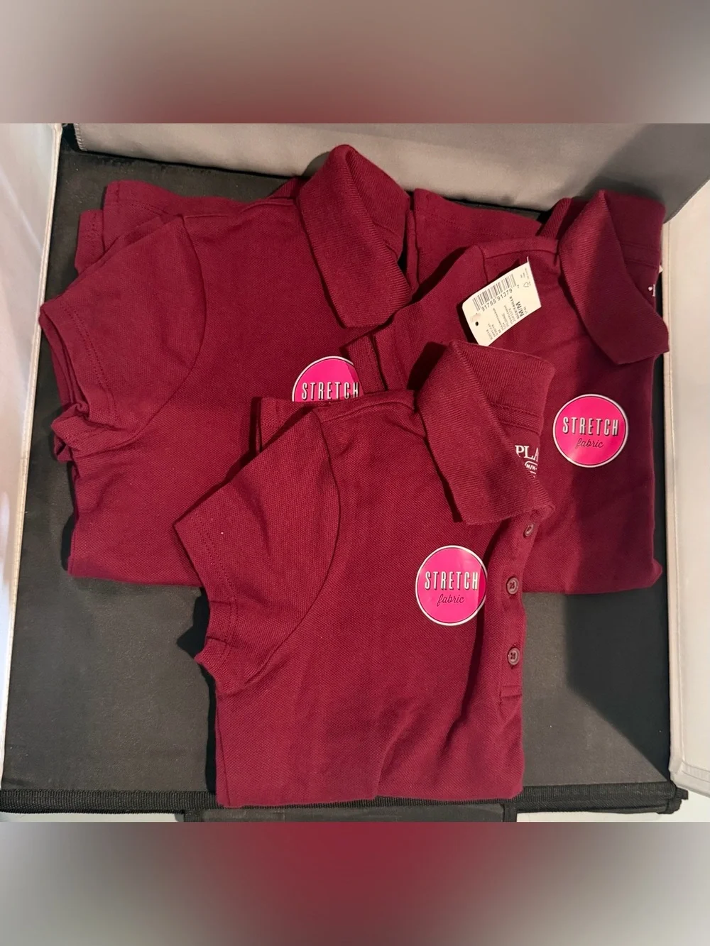 The Children's Place Maroon Uniform Short-Sleeve Polo - Set of 3
